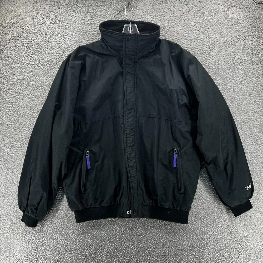 Vintage Helly Hansen Black Bomber Jacket Men's‎ XL Fleece Line Full Zip Korea